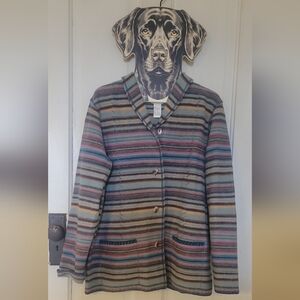 CLC colorful  Women's 100% Wool Jacket Size Medium